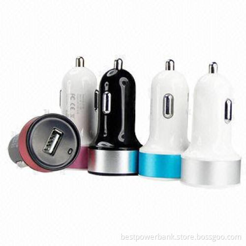Colorful Single USB Car Chargers with 12-28V DC Input, Very Popular in Market